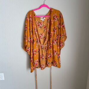 Floral Kimono Sleeve Top